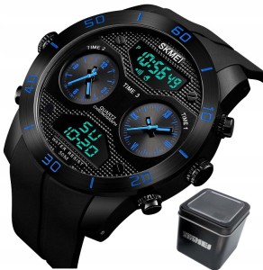 ORYGINALNY ZEGAREK MĘSKI SKMEI EKSKLUZYWNY MODEL 3 CZASY