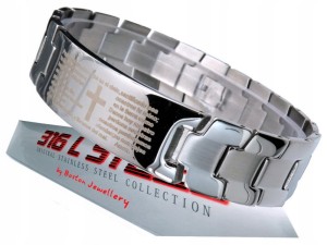 GRUBA BRANSOLETA MĘSKA STAL CHIRURGICZNA 316L 18MM NA PREZENT