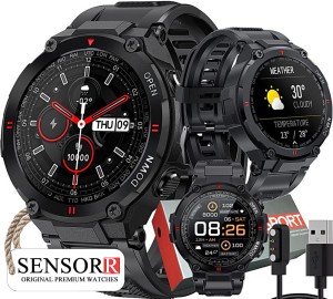 Wojskowy Zegarek Męski Smartwatch CIŚNIENIOMIERZ PULSOMETR Rozmowy Polskie Menu SENSORR