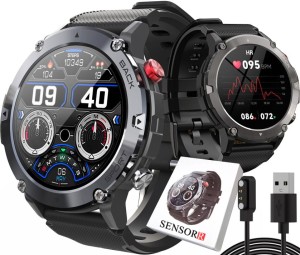 WOJSKOWY ZEGAREK MĘSKI SMARTWATCH PULSOMETR ROZMOWY PL DO HUAWEI SAMSUNG IPHONE METALOWY 