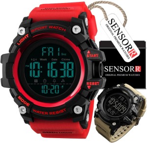 WOJSKOWY ZEGAREK MĘSKI ELEKTRONICZNY WSTRZĄSOODPORNY WODOODPORNY DUŻY EKRAN LED SENSORR