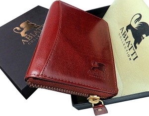 SKÓRZANY PORTFEL MĘSKI NA ZAMEK ABIATTI ANTYKRADZIEŻOWY RFID SKÓRA LICOWA BRĄZ