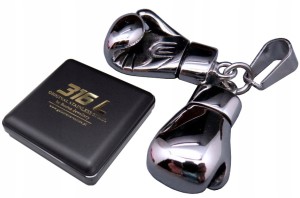 SREBRNE RĘKAWICE BOKSERSKIE NA ŁAŃCUSZEK STAL 316L