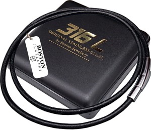 GRUBY RZEMIEŃ RZEMYK NA SZYJĘ PRAWDZIWA SKÓRA NATURALNA STAL 316L BOSTON JEWELLERY
