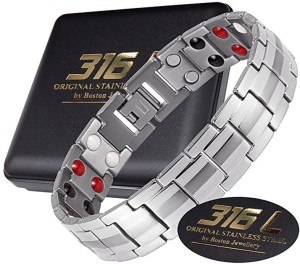 SREBRNA ZDROWOTNA BRANSOLETA BRANSOLETKA MĘSKA MAGNETYCZNA MOCNA ORYGINAŁ BOSTON JEWELLERY