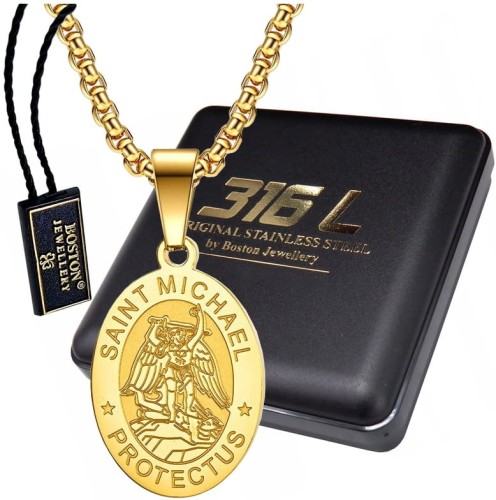 ZLOTY-SREBRNY-CZARNY-MEDALIK-ZE-SWIETYM-MICHALEM-ARCHANIOLEM-I-LANCUSZEK-SPLOT-KROLEWSKI-BOSTON-JEWELLERY-334.jpg