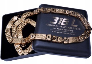 ZŁOTY ŁAŃCUSZEK NA SZYJĘ STAL SZLACHETNA 316L 8mm