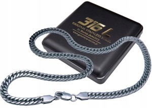 SREBRNY ŁAŃCUCH ŁAŃCUSZEK STAL SZLACHETNA 316L