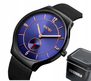 ELEGANCKI ZEGAREK MĘSKI SKMEI CZARNA BRANSOLETA !!