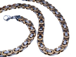 ZŁOTY ŁAŃCUCH MĘSKI ŁAŃCUSZEK NA SZYJĘ STAL 316L !