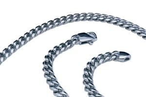 SREBRNY ŁAŃCUSZEK NA SZYJĘ NASZYJNIK STAL 316L !!