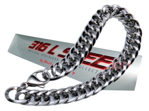 BRANSOLETKA MĘSKA STAL CHIRURGICZNA 316L PANCERKA