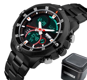 ORYGINALNY ZEGAREK MĘSKI SKMEI NOWY MODEL CZARNA BRANSOLETA