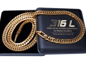 ZŁOTA PANCERKA ŁAŃCUSZEK NA SZYJĘ STAL CHIRURGICZNA 316L 7MM