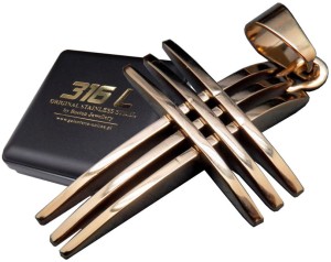 ZŁOTY KRZYŻ KRZYŻYK NA ŁAŃCUSZEK STAL CHIRURGICZNA