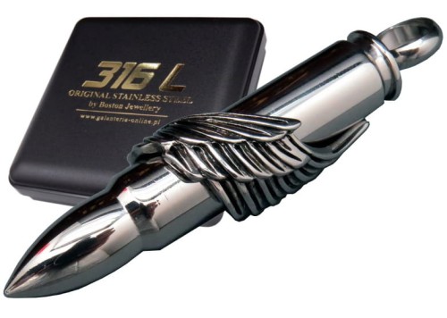 SREBRNY-NABOJ-ZE-SKRZYDLEM-NA-LANCUSZEK-ZE-STALI-CHIRURGICZNEJ-316L-BOSTON-JEWELLERY.jpg