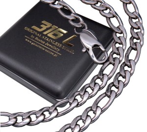 SREBRNY ŁAŃCUSZEK NA SZYJĘ STAL CHIRURGICZNA 316L SUPER SPLOT FIGARO
