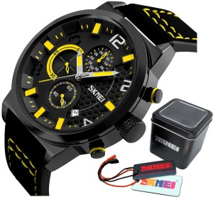 Zegarek męski SKMEI NOWY EKSKLUZYWNY MODEL 2022 Skóra Naturalna ! HIT