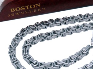 SREBRNY ŁAŃCUSZEK NA SZYJĘ STAL CHIRURGICZNA 316L