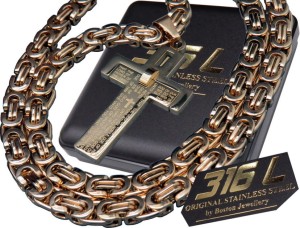 ZŁOTY Łańcuszek z Krzyżykiem SPOLT KRÓLEWSKI Stal Chirurgiczna Premium ZESTAW NA PREZENT