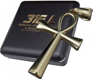ZŁOTY KRZYŻ EGIPSKI KRZYŻYK NA ŁAŃCUSZEK AMULET BOSTON JEWELLERY