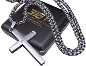 ZESTAW ŁAŃCUSZEK + ŁADNY KRZYŻYK STAL CHIRURGICZNA 316L NA PREZENT