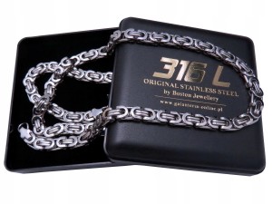 SREBRNY ŁAŃCUSZEK NA SZYJĘ STAL CHIRURGICZNA 316L